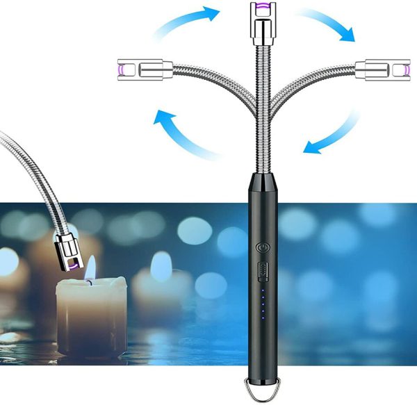 Rechargeable Arc Lighter with LED Display and Safety Switch